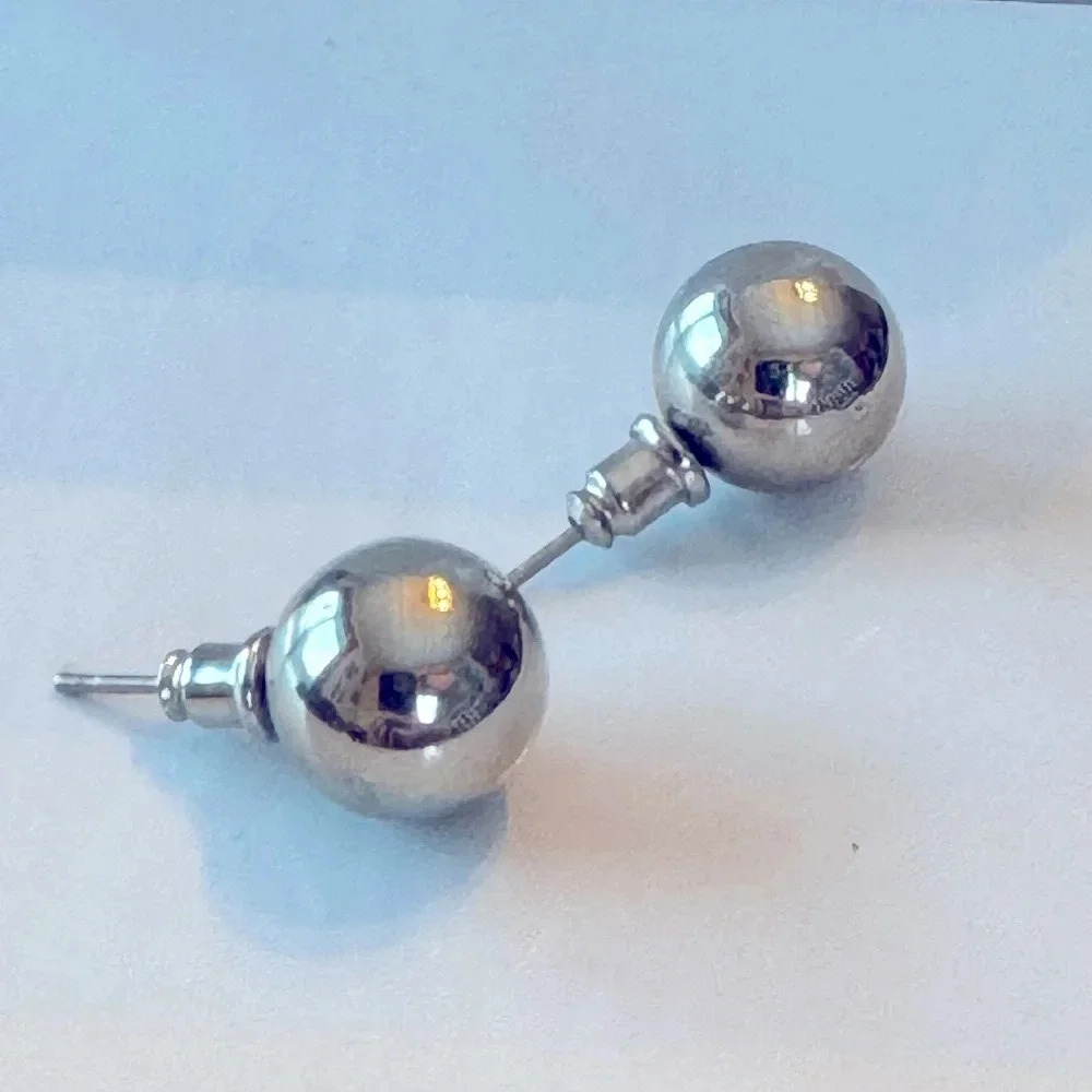 Disco Round Sphere Stud Earrings